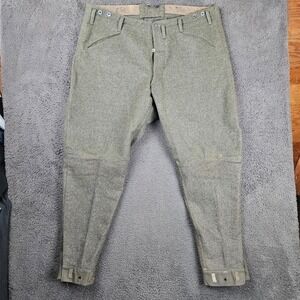 Swedish Military WWII M39 Wool Field Trousers Green Mens 44x33 Vintage Pants